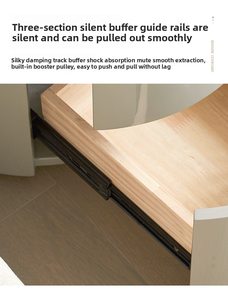 Table de chevet ronde en bois massif minimaliste, style crème, armoire de rangement pour <span class=keywords><strong>chambre</strong></span> à coucher, buffet pour salon - Product Image 5