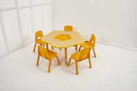 Tables et chaises rondes réglables ignifuges pour enfants de maternelle, motif fleur de prunier, pour l'éducation préscolaire et le graffiti