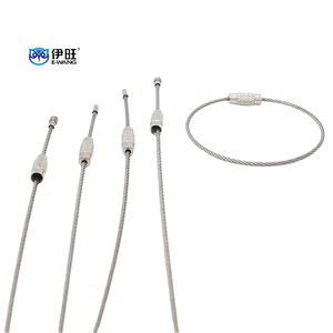 พวงกุญแจเชือกลวดล็อคเกลียวสแตนเลส150มม. สีเงินของ ewang - Product Image 1
