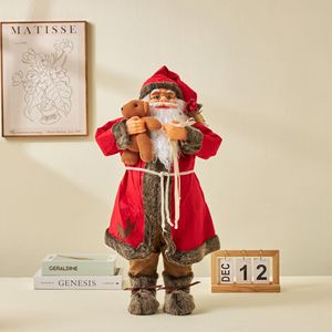 DAMAI Santa Claus Ornaments Christmas Decorations Red Brown Standing Christmas Dolls Santa Claus for Christmas Decoration - Product Image 6