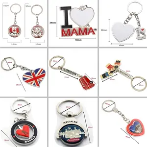 Idee regalo personalizzate personalizzate per san valentino Logo sublimazione trasferimento termico portachiavi coppia a forma di cuore