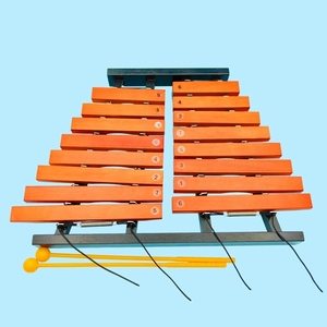 Xilófono de madera de 16 notas y dos filas con marco de barras de madera maciza, instrumento de percusión Orff para banda escolar, venta al por mayor - Product Image 2