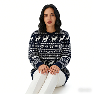 سترة عيد الميلاد 2025 الجديدة للرجال والنساء، سترة عصرية غير رسمية متعددة الاستخدامات بياقة مستديرة، سترة للعطلات - Product Image 4