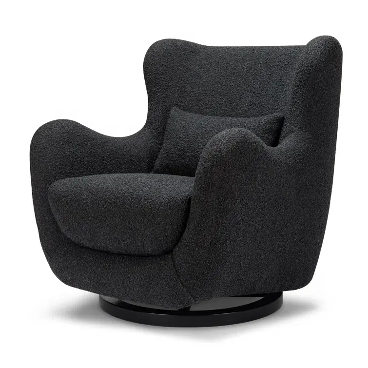 NOVA Modern Nursery Works Solstício Swivel Glider Acabamento não tóxico Mobiliário do quarto do bebê Polar Fleece Cover Cadeira do braço giratório