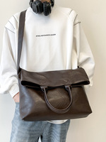 Nouveauté : Sac messager en PU grande capacité pour homme, polyvalent, imperméable, pour usage quotidien, sac bandoulière décontracté pour homme