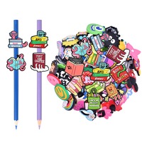 Étui à crayons détachable en PVC et silicone, universel, personnalisable, avec accessoires mignons de la série animaux de dessin animé
