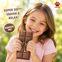 Jouet Squishy TONGXIN en forme de barre de chocolat, en PU souple et collant, à rebond lent, vente en gros, Fidget OEM