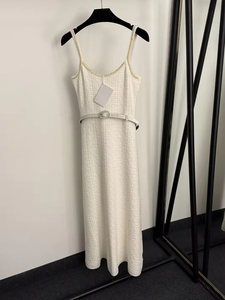 Robe décontractée pour femme avec nouveau motif jacquard <span class=keywords><strong>labyrinthe</strong></span>, col à chaîne perlée et bretelles tricotées - Product Image 3