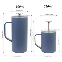 1000ML Vacuüm Geïsoleerde RVS French Press Koffiezetapparaat met Tuitfilter INFUSER Kan voor Koffie & Dranken