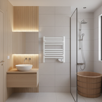 OEM Aluminium Mini Towel Rail Elektrik 200W Radiator Kamar Mandi Pintar dengan Timer 24 Jam & Layar LED Pemanas Ruangan Kompak Langsung dari Pabrik