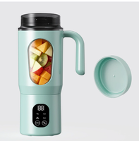 Mixeur Portable Rechargeable USB avec Écran Numérique, Broyeur à Glace, Tasse à Jus, Mini Mixeur Électrique pour Smoothies aux Fruits avec Poignée