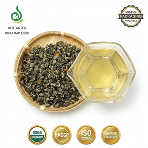 Té Verde de <span class=keywords><strong>Jazmín</strong></span> Dragon Pearl Orgánico Certificado por la UE y USDA, Grado AAA, con Sabor Floral Dulce y Natural, Alivia el Estrés, para Venta al por Mayor - Product Image 1
