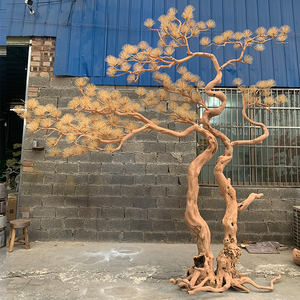 ต้นซีดาร์ต้นสนจำลองสำหรับประดับตกแต่งในห้างสรรพสินค้าไม้สนไม้เนื้อแข็งแกะสลัก - Product Image 2