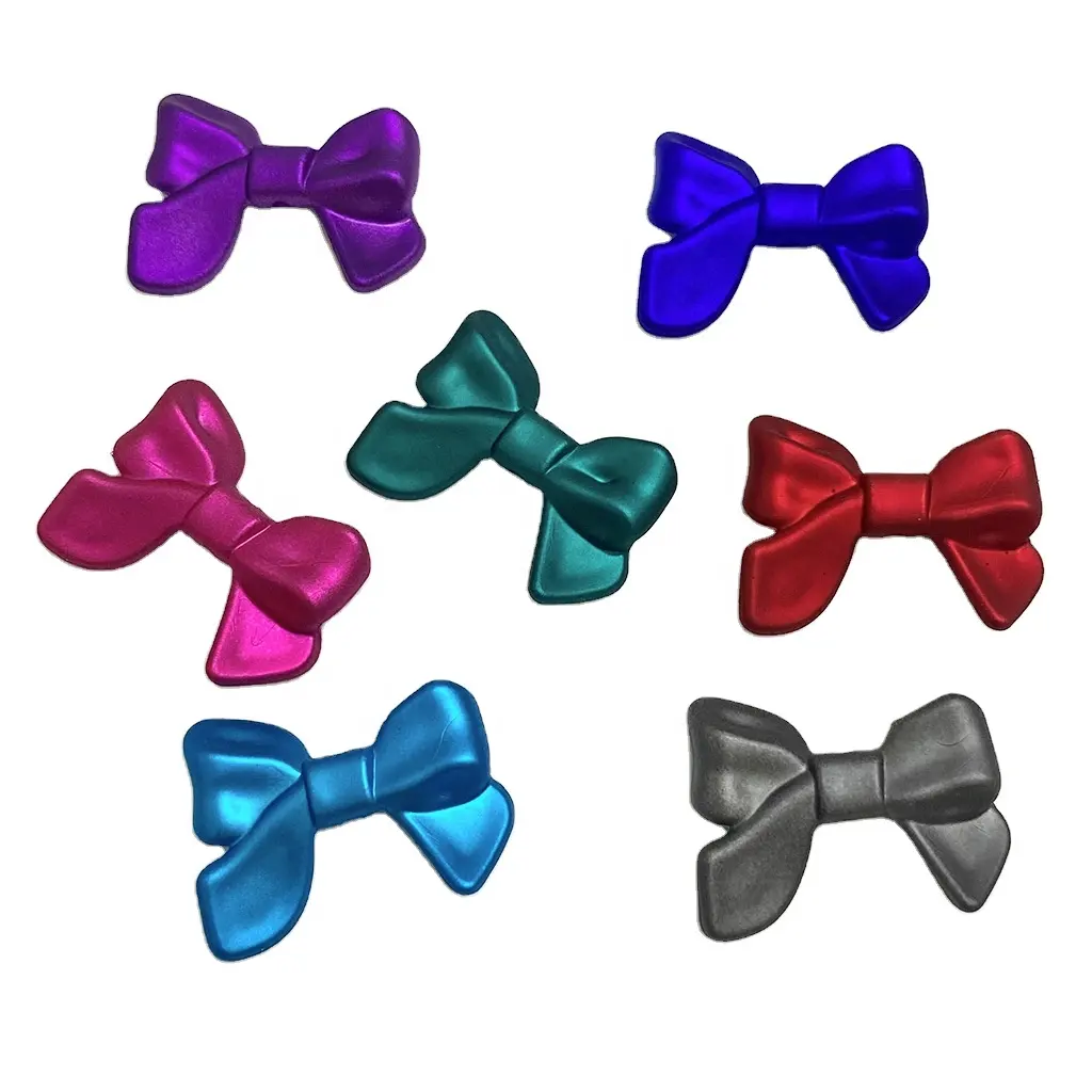 Classic Bow Tie Rubber Matte Acrylic Beads For Bracelets Jewelry Accessories