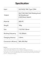 2024 prix de gros 3 en 1 chargeur sans fil pliable 15w support de chargeur magnétique à charge rapide pour Android pour Apple iPhone
