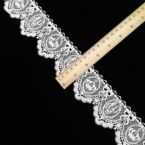 Garniture en dentelle brodée 6cm en polyester pour la couture de passementerie - Product Image 2