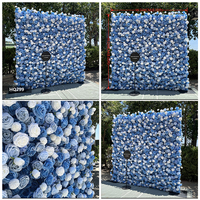 Toile de fond florale 3D de haute qualité, rideau enroulable en plumes roses, mur de fleurs 3D en soie pour mariage, inspiré de l'herbe