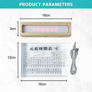 Exhibidor <span class=keywords><strong>de</strong></span> <span class=keywords><strong>la</strong></span> <span class=keywords><strong>Tabla</strong></span> <span class=keywords><strong>Periódica</strong></span> <span class=keywords><strong>de</strong></span> Acrílico con 83 Muestras Reales y Retroiluminación LED, Base <span class=keywords><strong>de</strong></span> Madera Maciza, Personalizable, Clásico, Independiente - Product Image 3