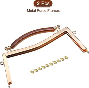 Uxcell Metal Purse <b>Frames</b> Pcs Kiss Lock Clasp <b>Frame</b> Clutch <b>Frame</b> With Rubber Handle For Coin Purse Handbag Making DIY Craft Gold - Product Image 3