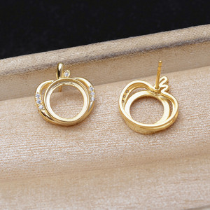 Accesorios de Plata S925 con Circonita Completa, Perla de 3mm, Joyería, Alas de Ángel, Soporte Vacío para Pendientes, JG6023 - Product Image 3