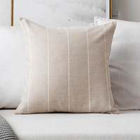 Innermor rayé housse de coussin moderne prêt à l'emploi 45x45 taie d'oreiller carrée maison décorative Polyester lin pour canapé-lit siège de voiture