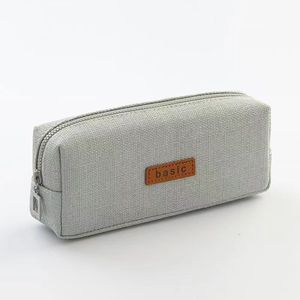 حقيبة أقلام قماشية كبيرة السعة قابلة للتخصيص، حافظة مستطيلة بسيطة بسحاب للطلاب، حقيبة أقلام من البوليستر مع إمكانية وضع شعار - Product Image 4
