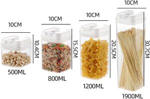 Professional Kitchen <b>Square</b> Cover Multiplesize Eco-friendly Durable Airtight Plastic Food Storage Container <b>Set</b> - Product Image 2