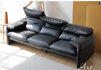 Dreamhuase Meubles de maison de haute qualité Salon Moderne Confortable Canapé en cuir véritable Fauteuil à trois places Canapé d'angle