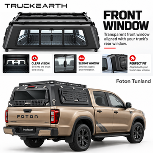 Capot de camionnette en alliage d'aluminium robuste TE Foton Tunland pour le camping et le rangement d'équipement - Product Image 1