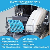 Tapis de léchage pour chien en silicone à ventouse, distributeur lent de friandises, pour le bain, le toilettage, l'entraînement et le soulagement de l'anxiété, idéal pour le beurre de cacahuète - Prêt à l'expédition
