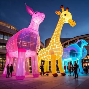 Caballo y Jirafa Inflables Gigantes con Luces LED de 3.6m, Mascota Animal para Publicidad Exterior, Desfiles y Decoración de Eventos, Tela Oxford - Product Image 1