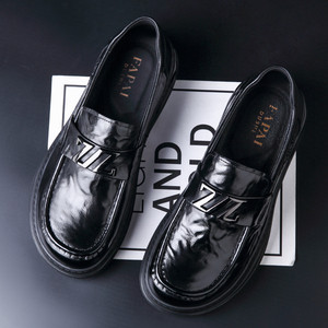 Mocassins en cuir décontractés pour hommes, en cuir de vache véritable, semelle souple, à enfiler, talon moyen, semelle extérieure en caoutchouc, semelle intermédiaire en EVA - Product Image 3