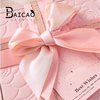 Grande boîte cadeau rose premium au toucher doux, boîte vide européenne pour savon et bonbons de mariage, emballages de dragées de mariage en gros