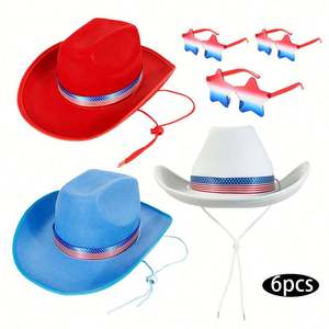 Sombrero de Vaquero Occidental al por Mayor con Cinta Decorativa y Gafas - Unisex, para Viajes, Todas las Estaciones, Tallas Personalizables - Product Image 1