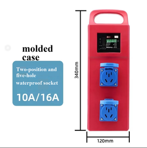 Boîtier de jonction étanche en plastique IP66 à 2 modules, 5 trous, prises 10/16A avec protection RCD, boîte de prises portable - Product Image 2