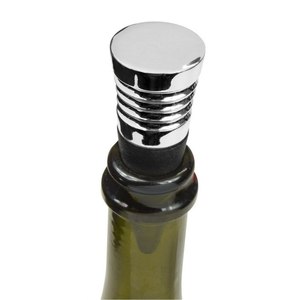 Black & White Wooden Wine <b>Bottle</b> <b>Stopper</b> 85mm Length Mini Vacuum Feature Stainless Steel Metal Silicone Accessories - Product Image 2