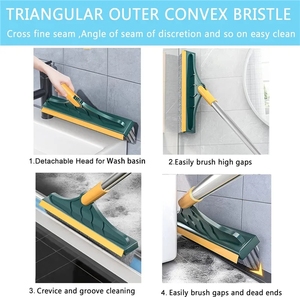 Cepillo de limpieza para el hogar, herramientas de limpieza para el baño, raspador de silicona, cepillo para inodoro, Cepillo giratorio para limpiar azulejos - Product Image 4