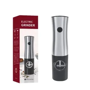 Automatic Salt Pepper Mill with LED Light, Stainless Steel Electronic Mill Shakers with Adjustable Coarseness