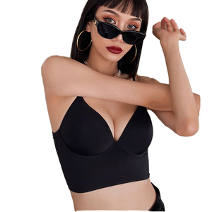 Nuevo Sujetador Push-Up Tallas Grandes Transpirable Sin Costuras Control de Grasa en la Espalda Moldeador Deportivo con Aros Tejido Sólido Convertible - Product Image 1