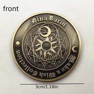 ไพ่ทาโรต์โลหะเหรียญเหรียญเหรียญ12ราศีราศีโหราศาสตร์ฮวงจุ้ยเสน่ห์นำโชคเหรียญโล่งอกโบราณ - Product Image 3