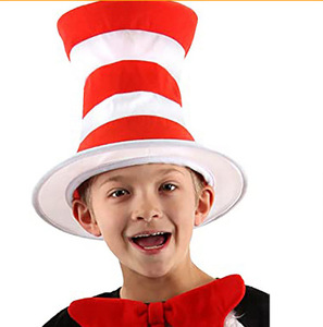 Sombrero <span class=keywords><strong>de</strong></span> Fiesta <span class=keywords><strong>de</strong></span> Cumpleaños <span class=keywords><strong>de</strong></span> Dr. Seuss para Halloween, Accesorio <span class=keywords><strong>de</strong></span> Disfraz, Sombrero Alto a Rayas Rojas y Blancas - Product Image 3