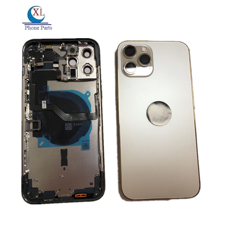 1Pc задняя крышка батарейного отсека в сборе для iPhone 12 Pro задняя дверь металлический каркас корпуса шасси чехол с возможностью регулировки громкости гибкий кабель