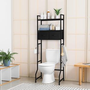 Organizadores de baño y soporte de almacenamiento de papel higiénico estante de almacenamiento de baño sobre estante de inodoro - Product Image 1