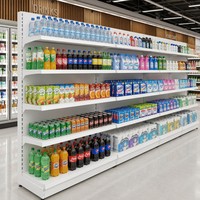 Étagère de présentation de supermarché à poteaux arrière de 1400/2000 mm de hauteur, 3 à 5 niveaux réglables, en acier laminé à froid, pour détaillants