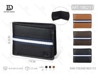 Portafoglio da uomo Jd in microfibra, pelle sintetica, chiusura con cerniera a righe, impermeabile, per uso esterno - Product Image 1