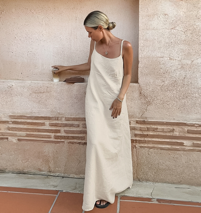 knee length dresses for ladies Elora Cotton Dress - Ocean Dapple main image 1