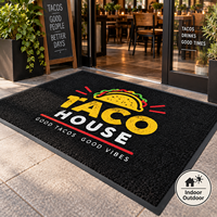 Tapis d'entrée moderne HM avec logo personnalisé, en nylon imprimé, rembourré, lavable, antidérapant, avec support en caoutchouc, tapis de sol commercial robuste