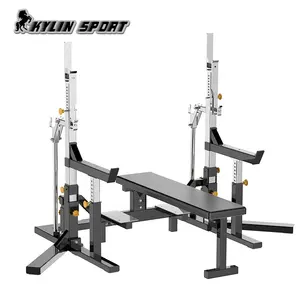 Kylinsport 3 in 1 bench press powerlifting rack free weight lifting press training benches