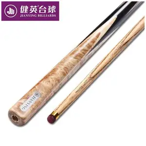 Jianying Cina Pabrik Standar Ekonomi Profesional Fury Buatan Tangan Kayu Ash Satu Piece Snooker Cue