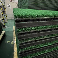 Tapis de frappe de golf 4 couches, gazon en nylon 15 mm, couche à ressorts 3D, protection des poignets, simulateur de practice intérieur/extérieur